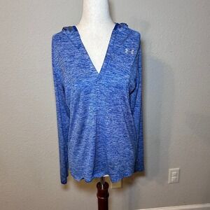 Under Armour Women's Blue Pullover Hoodie Medium Long Sleeve Athletic Layered